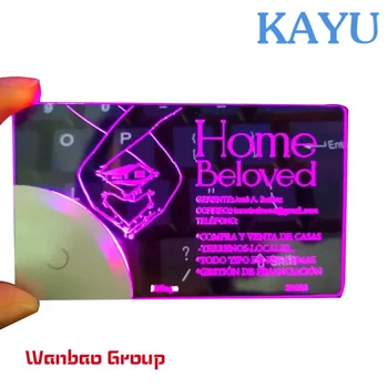 Лазерная резка светящийся пригласительный билет на свадьбу Светодиодный дизайн Акриловая металлическая визитная карточка пустая карта NFC