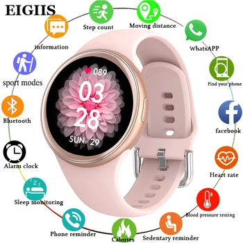 2021 Женские умные часы для спорта и фитнеса, смарт-часы с сенсорным экраном, Пульсометр, Фитнес-часы Для женщин, мужчин, Android IOS