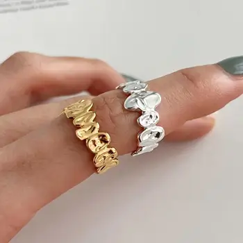 Anslow Модный Ювелирный бренд Неправильный размер отверстия Золотое/серебряное кольцо на палец для женщин Мужчин Унисекс